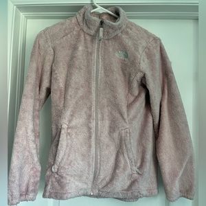The North Face Girls Fuzzy Baby Pink Zip Up Sweater